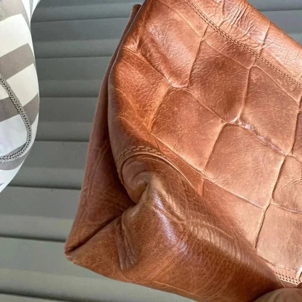 CW Marianelli leather / alligator crossbody/pouch Bag Brown Removable Strap - Picture 8 of 16